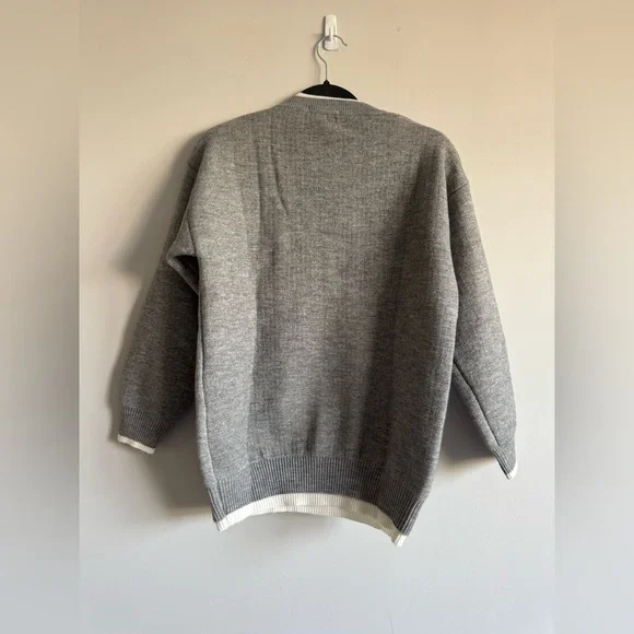 NWT Men’s Paul Frank Gray Fleece Lined Faux White Layer Detail Winter Sweater - Picture 2 of 6